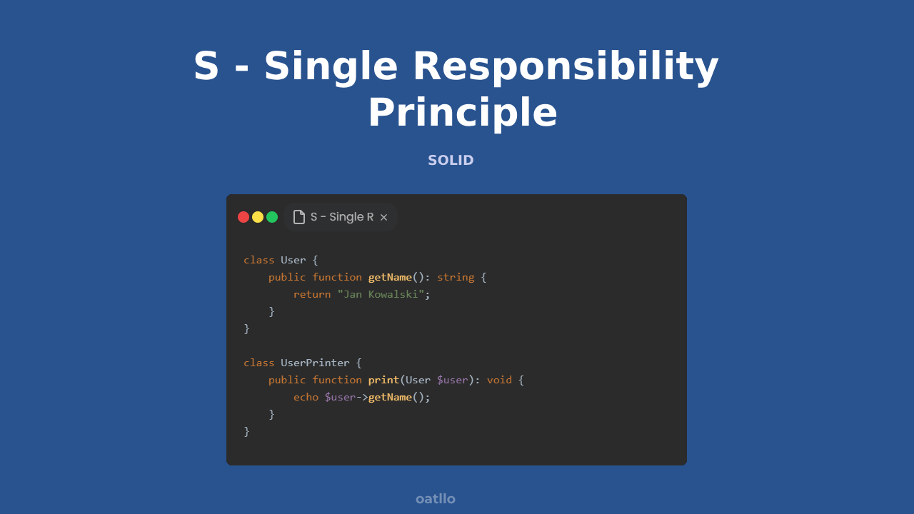 What does the letter S in SOLID mean? Practical examples